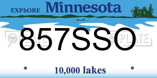 857SSO Minnesota License Plate