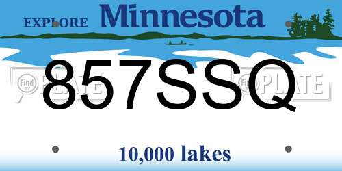 857SSQ Minnesota License Plate