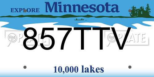 857TTV Minnesota License Plate