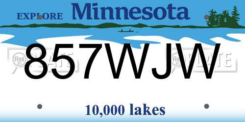 857WJW Minnesota License Plate