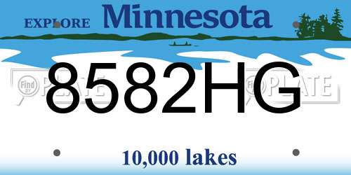 8582HG Minnesota License Plate