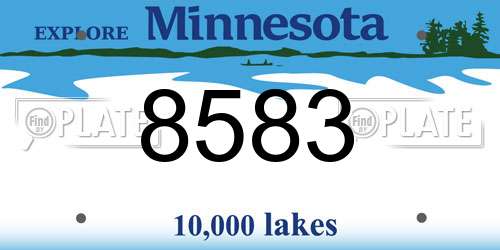 8583 Minnesota License Plate