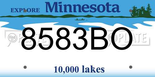 8583BO Minnesota License Plate