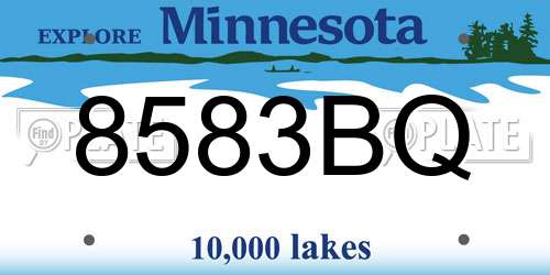8583BQ Minnesota License Plate
