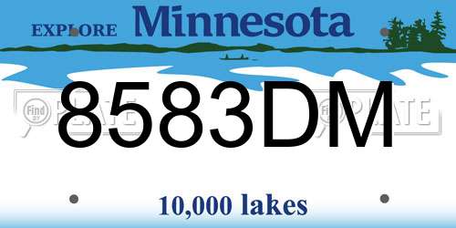 8583DM Minnesota License Plate