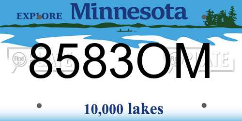 8583OM Minnesota License Plate