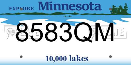 8583QM Minnesota License Plate
