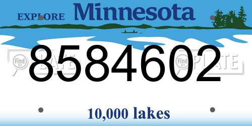 8584602 Minnesota License Plate