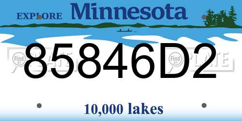 85846D2 Minnesota License Plate