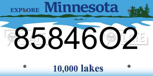85846O2 Minnesota License Plate