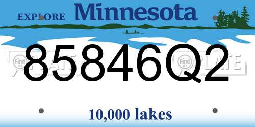 85846Q2 Minnesota License Plate