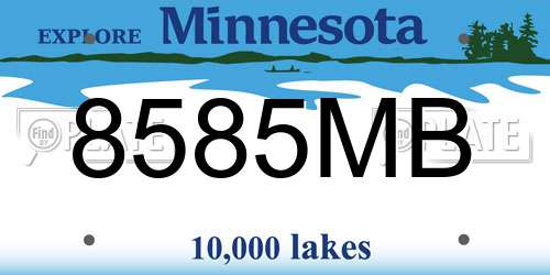 8585MB Minnesota License Plate