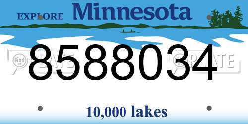 8588034 Minnesota License Plate