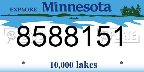 8588151 Minnesota License Plate