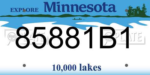 85881B1 Minnesota License Plate