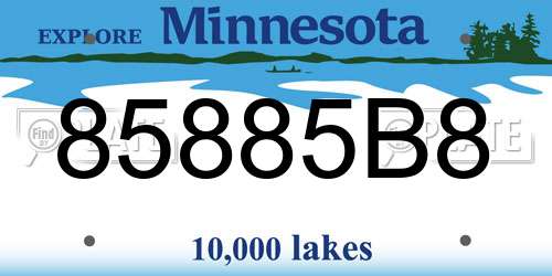 85885B8 Minnesota License Plate