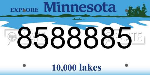 8588885 Minnesota License Plate