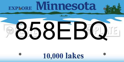 858EBQ Minnesota License Plate