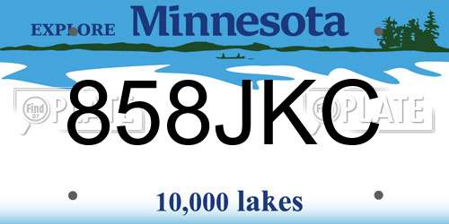 858JKC Minnesota License Plate