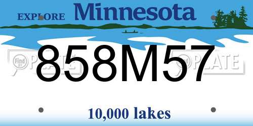 858M57 Minnesota License Plate