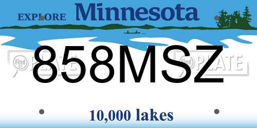 858MSZ Minnesota License Plate