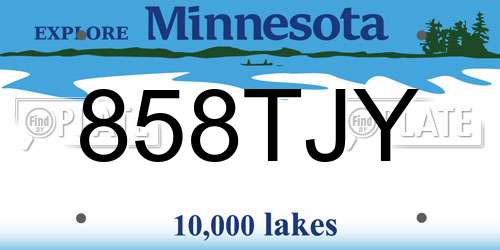 858TJY Minnesota License Plate