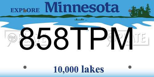 858TPM Minnesota License Plate