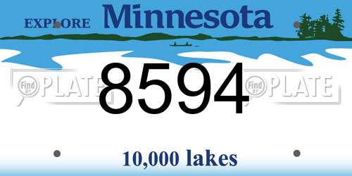 8594 Minnesota License Plate