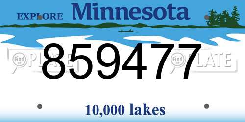 859477 Minnesota License Plate