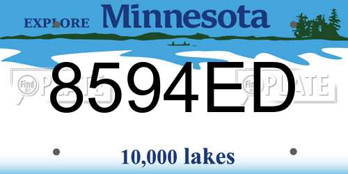 8594ED Minnesota License Plate