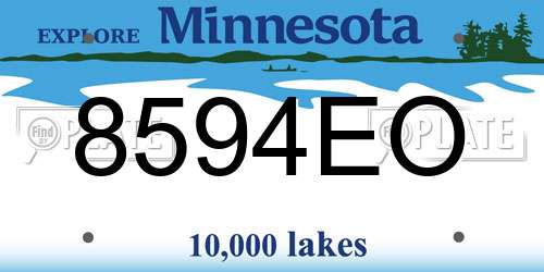 8594EO Minnesota License Plate