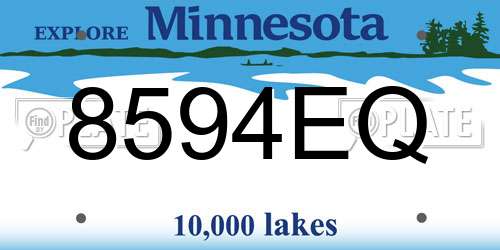 8594EQ Minnesota License Plate