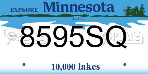 8595SQ Minnesota License Plate