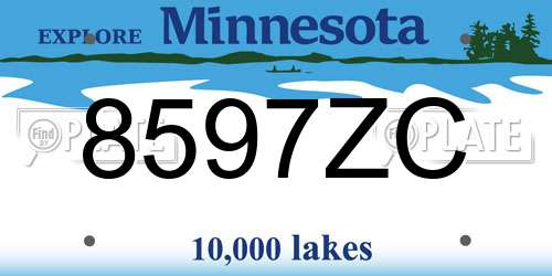 8597ZC Minnesota License Plate
