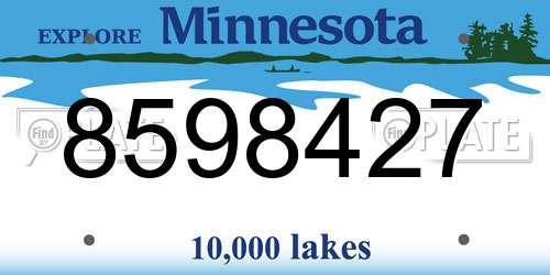 8598427 Minnesota License Plate