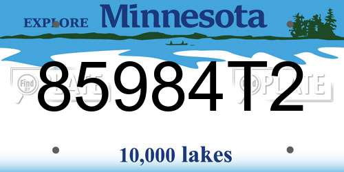 85984T2 Minnesota License Plate