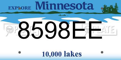 8598EE Minnesota License Plate