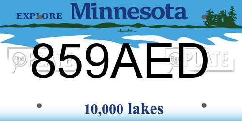 859AED Minnesota License Plate