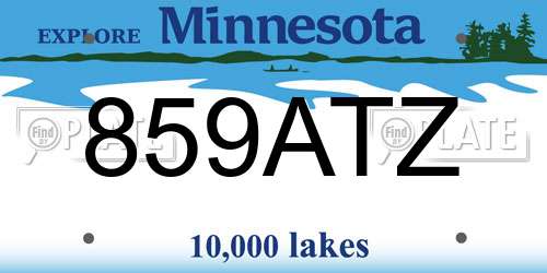 859ATZ Minnesota License Plate