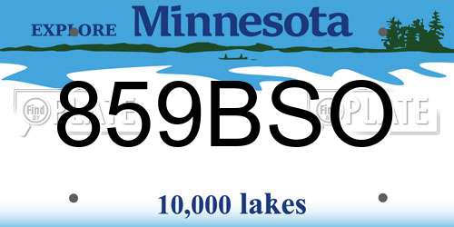 859BSO Minnesota License Plate