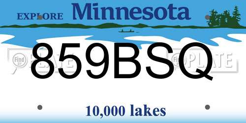 859BSQ Minnesota License Plate