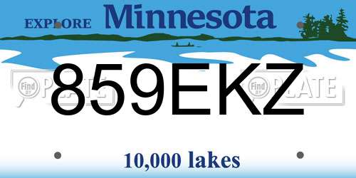 859EKZ Minnesota License Plate