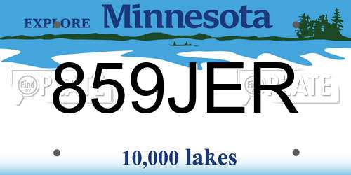 859JER Minnesota License Plate