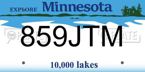 859JTM Minnesota License Plate