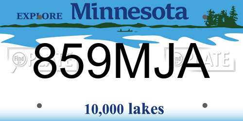 859MJA Minnesota License Plate