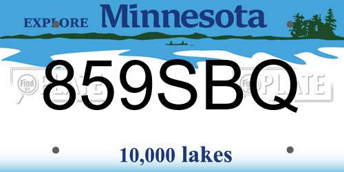 859SBQ Minnesota License Plate