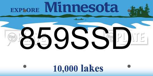 859SSD Minnesota License Plate