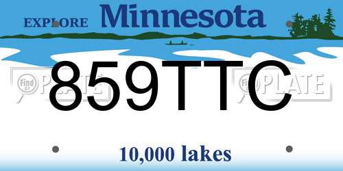 859TTC Minnesota License Plate