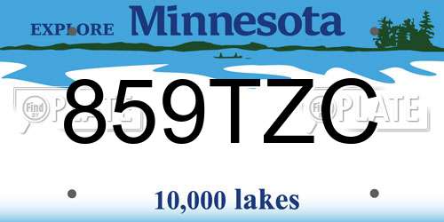 859TZC Minnesota License Plate
