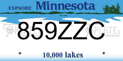 859ZZC Minnesota License Plate